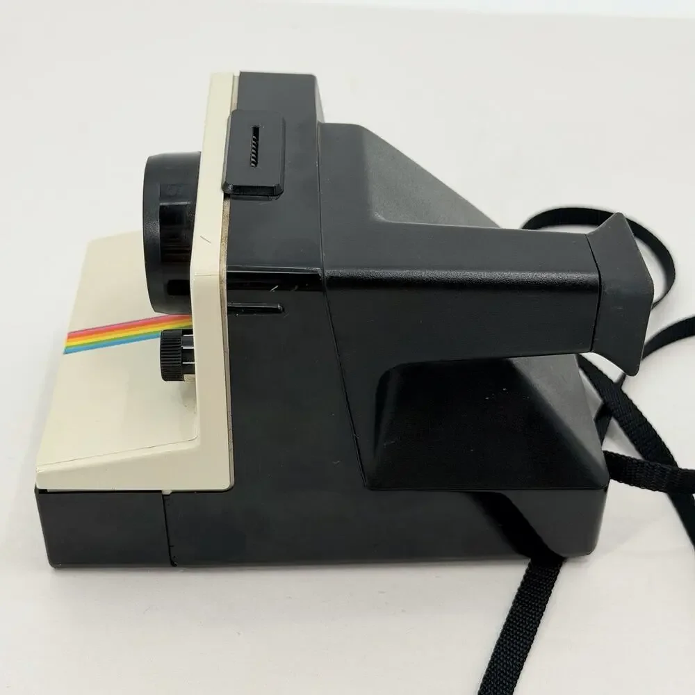 Vintage Original Polaroid SX-70 OneStep White Rainbow Stripe Land Camera